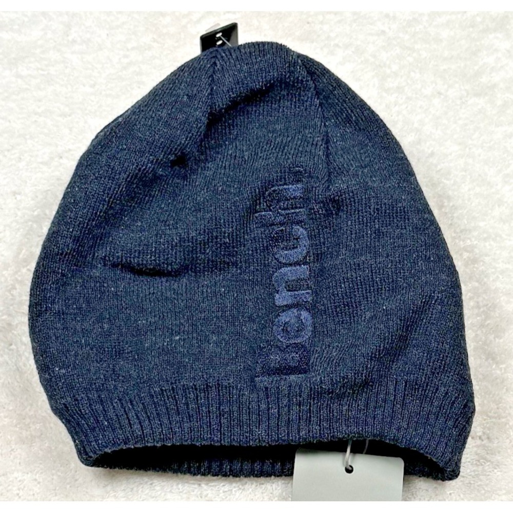 BENCH Knit Beanie Fold Skull Cap Fisherman Logo Lined Navy Travel Skater Unisex